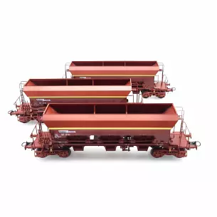 Set 3 wagons trémies F70 Facs REE MODELES WB673 - HO : 1/87 - SNCF - EP V