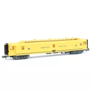 PAZ OCEM postal car with Y2 bogie in yellow livery