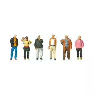 Set of 6 city characters passing Preiser 10724 - HO : 1/87