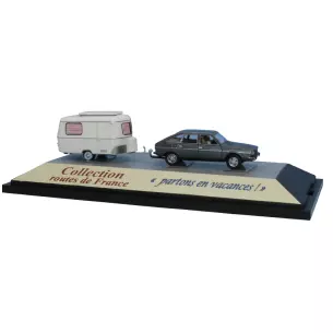 Renault 20 avec une caravane ERIBA Pan - SAI 1834 - HO 1/87e