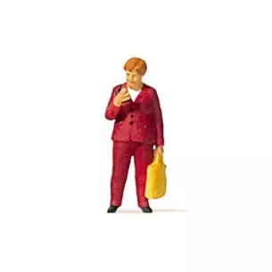 Figurine de Angela Merkel avec un sac à main PREISER 28212 - HO 1/87
