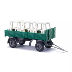  Remorque IFA HL 80, cabines tracteur vert et blanc Busch 53323 - HO 1/87