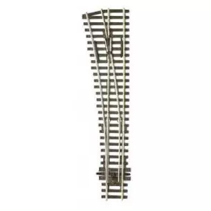 Aiguillage à gauche12° Peco SLE192 Electrofrog 185 mm code 75 - R 610 mm - HO 1/87