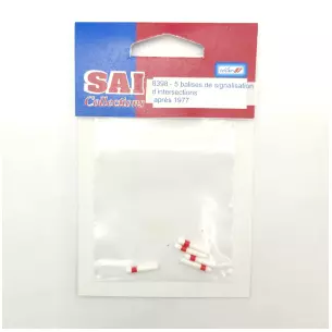 Lot de 5 balises de signalisation d'intersections blanc et rouge