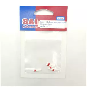 Set of 5 white and red intersection markers