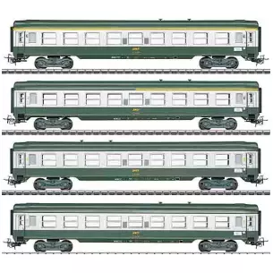 Set of 4 French railway cars "Tin Plate".