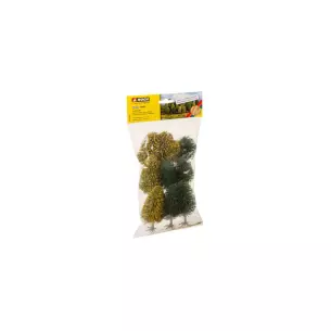 Lot de 10 arbres à feuilles caduques - forêt mixte 65-110mm NOCH 26402- N/TT/Z
