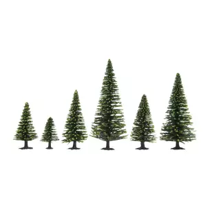 Pack de 25 sapins Noch 26825 - HO 1/87 TT 1/120 - Hauteur 50 à 140 mm