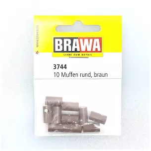 Bag of 10 Brown Brawa Female Plugs 3744 - 1.6 mm - HO : 1/87
