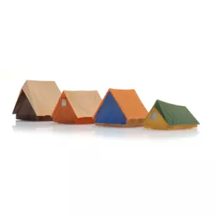 Quatre tentes - différentes couleurs/formes - Artitec 387.567 - HO 1/87 