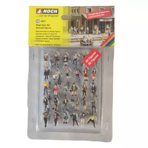 Lot of 60 figures sitting in the city Noch 16071 - HO : 1/87