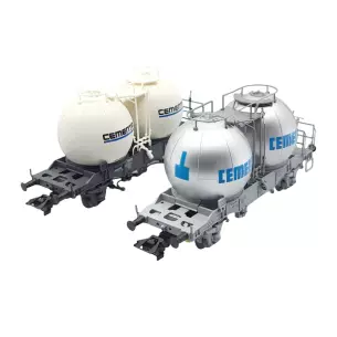 Set 2 spherical container cars Marklin 46628 - HO 1/87 - SJ - EP V