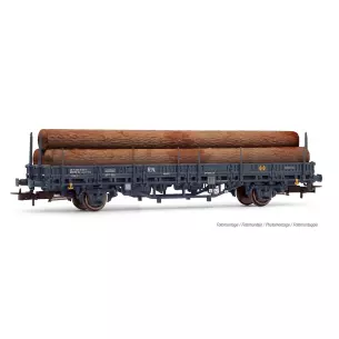 Axle car loaded with logs - grey livery