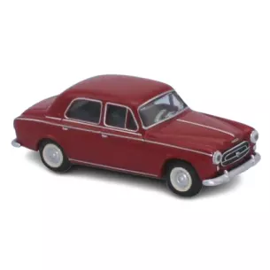 Voiture Peugeot 403 limousine  8cv 1959 rouge rubis SAI 6204 - HO 1/87