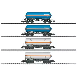 Coffret de 4 wagons-citernes MINITRIX 15538 - DB - N 1/160 - EP IV