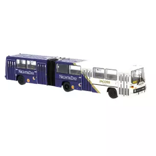 Bus - Ikarus 280.02 - BREKINA 59723 - Échelle HO - BVG / Jacobs night and day - Bleu / blanc