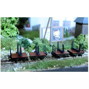 [Junior] Set of 4 German trench train cars Minitrains 5109 - HOe : 1/87