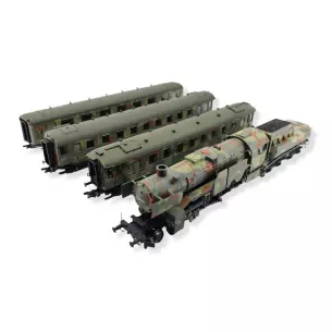 Rame 4 pcs "Transport de troupes" camouflage LILIPUT L130002 DR - HO 1/87 EP IV