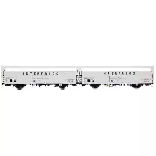 Set of 2 Frangeco interfrigo cars delivered in white with long frame and black INTERFRIGO inscription in the center