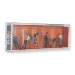 Lot de 6 cheminots japonais dont un assis PREISER 10019 - HO 1/87