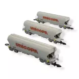 Trois wagons céréaliers UNICOPA, AZAR MODELS AZW01-UN3, Z 1/220