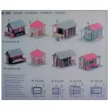 Lot de 4 chalets de campagne HO 1/87