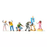 Lot de 6 personnages Artistes urbains Merten 0212576 - HO 1/87