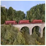Set 3 Wagons Trémie T1 Uas REE Modèles WB751 à Ballast - HO 1/87 - SNCF - EP IV