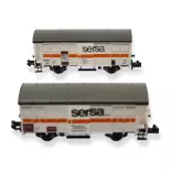 Set 2 Wagons couverts Gms (ex K3) Hobbytrain H24253  SERSA - N 1/160 - EP V