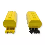 Set 2 Wagons céréaliers Grands Moulins de Coutras jaune REE MODELES WB732 SNCF
