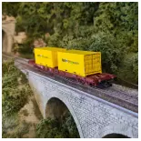Wagon porte-conteneurs S68 de la SNCF - JOUEF HJ6194 - HO 1/87