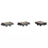 Set of three carts - HO 1/87 - Auhagen 41703