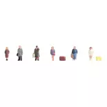 Pack de 6 voyageurs avec valises NOCH 44201 - Z 1/220ème