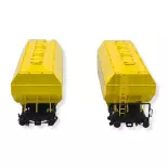Set 2 Wagons céréaliers Grands Moulins de Coutras jaune REE MODELES WB727 SNCF