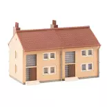 Maison mitoyenne crépi beige toit orange Faller 232573 - N : 1/160 - EP III