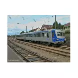 EAD X 4500 railcar, SNCF, blue and silver livery