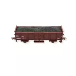 Wagon tombereaux brun - Chargé de charbon - JUNIOR Jouef 5703 - HO : 1/87 - SNCF