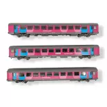 Set 3 Voitures Voyageurs Vtu "Ouigo" Ls Models 40994 - HO 1/87 - SNCF - EP VI