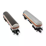 Lot 2 wagons-citernes "GATX" Blanc liserée Orange Arnold HN6485 N 1/160
