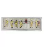 Set 6 pompiers avec respirateur - échelle - borne PREISER 10774 - HO 1/87