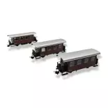Set 3 Voitures voyageurs Biho/s ROCO 34103 - ÖBB HOe 1/87 EP IV