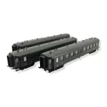 Set of 3 OCEM RA Green REE Model Cars VB382 - HO 1/87 - SNCF - EP IIIB