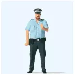 Policier en uniforme bleu et képi PREISER 28236 - HO 1:87