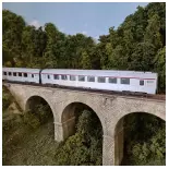 Set 3 Voitures Voyageurs "TEE L'Arbalète" JOUEF 4144 SNCF - HO 1/87 - EP IV