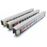 Set of 3 Vtu Passenger Cars "TER Alsace" Ls Models 41208 - HO 1/87 - SNCF - EP VI