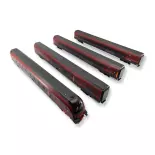 4 voitures voyageurs Railjet de l'ÖBB - ROCO 740388 - HO 1/87e