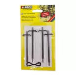 Pack de 4 poteaux télégraphiques Noch 13160 - HO 1/87 - avec câble