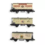 Coffret de 3 Wagons à bières ARNOLD HN6020 -SBB-CFF- N 1/160 - Ep II