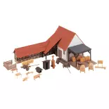 Bâtiments agricole miniature avec accessoires Faller 191779 - HO : 1/87