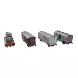 Set 4 wagons de marchandises ACME 45120 - HO 1/87 - FS - EP III
